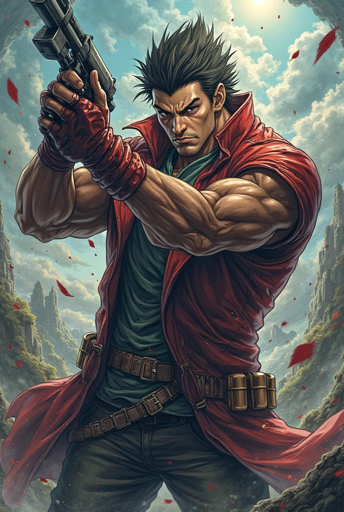 A strong man with dark skin color who is a vampire hunter who uses a sharp sword to hunt them is searching a vampire prey which is hidden in a town, midnight, full moon, glow lights, panoramic view, intricate detail, high resolution, 8k, ultra definition, dynamic composition, action scene, masterpiece