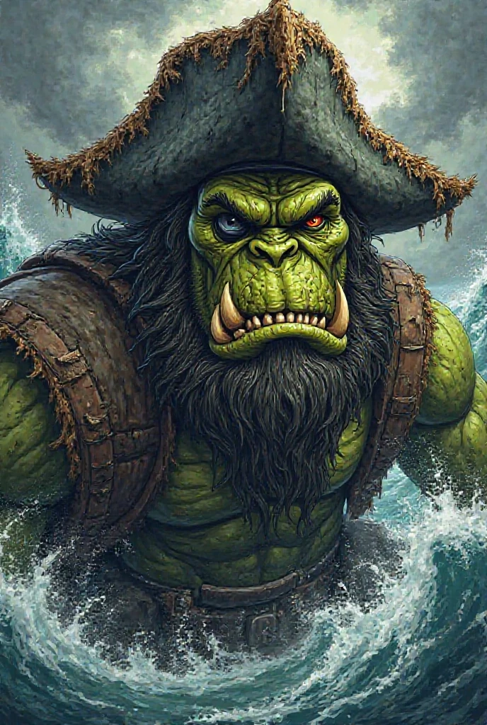 LeChuck, mighty evil zombie pirate, monkey island, portrait