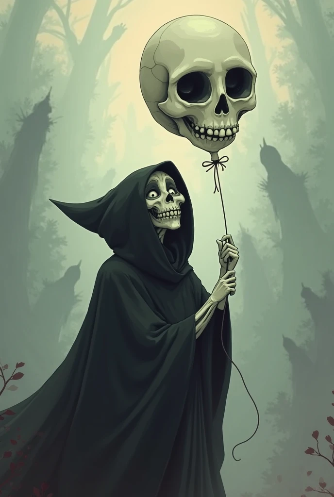 Skeleton man going on an adventure in the foggy hills of Ireland wearing a cape, masterpiece