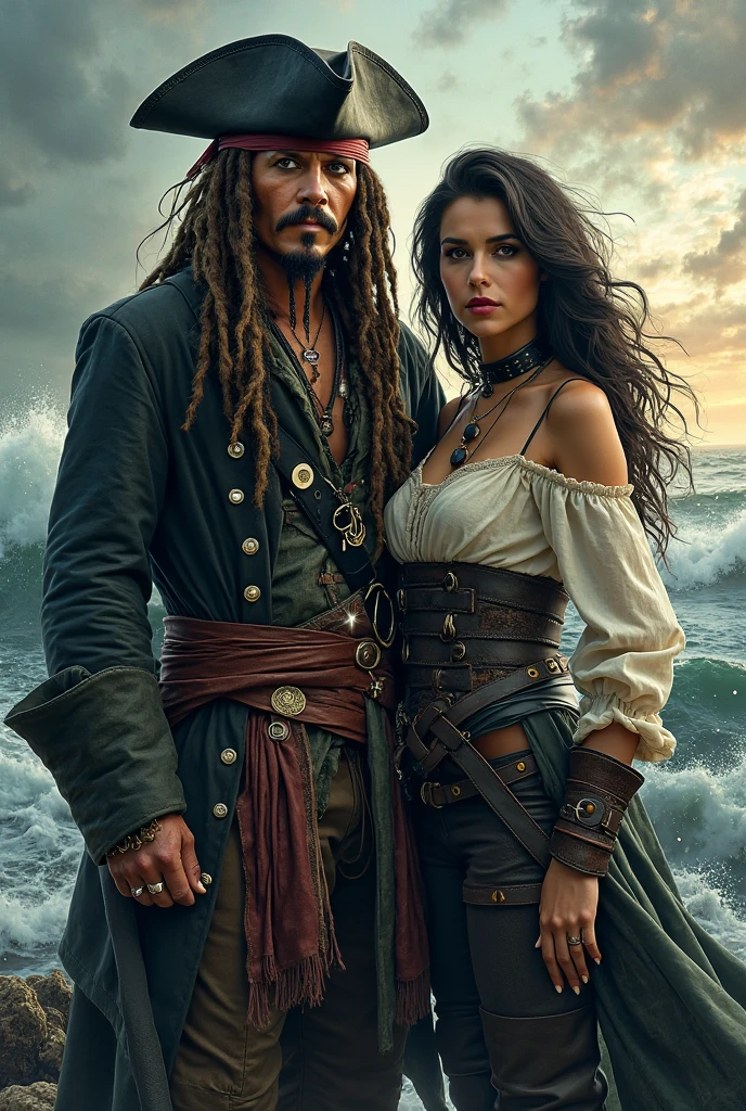 In a world of endless oceans and hidden treasures, there exists a legendary pirate couple known for their daring adventures and unbreakable bond. Picture Sam and Yovana, the fearless captains of their own pirate ships, sailing side by side through perilous storms and uncharted territories. With their trusty crews and hearts full of adventure, they seek not only gold and jewels but also the freedom to live life on their own terms. Show us the epic tale of love, loyalty, and adventure as they navigate the vast seas and leave their mark on history.