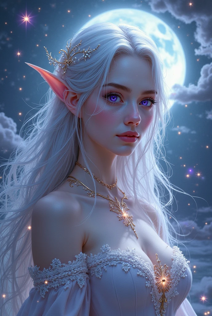 work of art, Excellent girl, Night Moon Full Moon, 1 female, mature woman, sister, Royal sister, cara fria, unexpressive, Silver-white long-haired woman, light pink lips, Calm, intellectual, Gray Eyes with Three Stripes, Assassin Short Knife, Flower ball background, Hand details, finger details, detalhes faciais, eye details,