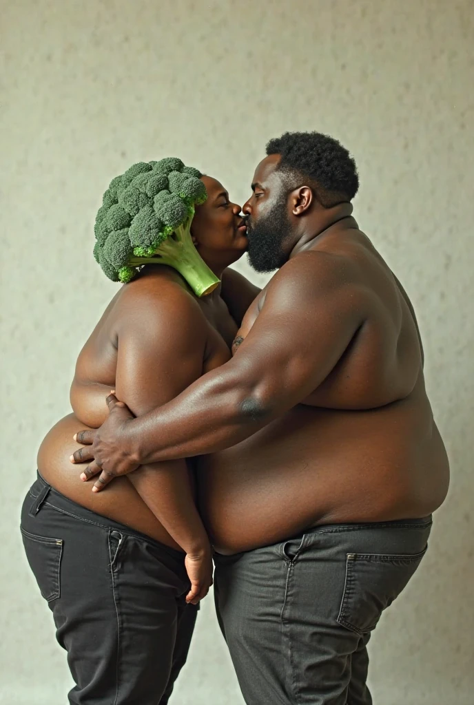 A small man and an obese woman with a giant wart having sexual interaction in a gravel parking lot