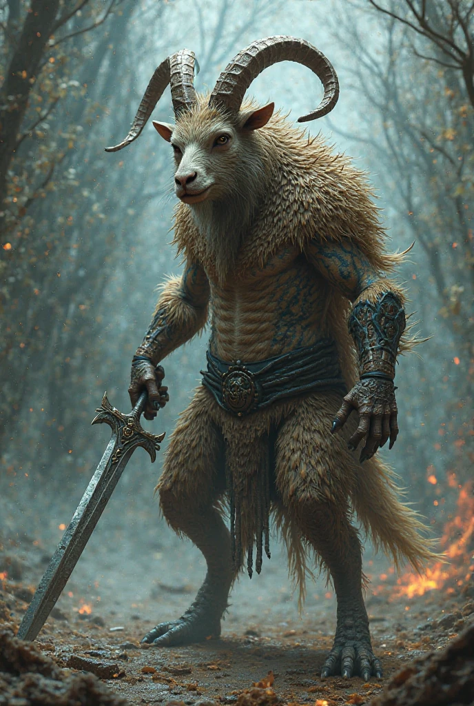 Satyr portrait. Portrait of horned and furred satyr skulking in the dark forest. A epic fantasy image illustration, old mystery, magic, best quality, fantasy movies, fantasy tales, worn-looking clothes, masterpiece, ultra high res, (photo realistic:1.4), Cinematic, 35mm lens, f/ 1. 8, 8k, sky, nature, (good luck light), perfect composition, beautiful detailed intricate insanely detailed octane render trending on artstation, 8 k artistic photography, photorealistic concept art, soft natural volumetric cinematic perfect light, chiaroscuro, award - winning photograph, masterpiece, oil on canvas, raphael, caravaggio, greg rutkowski, beeple, beksinski, giger photorealism, in the style of artgerm, extravagant imagination, exaggerated, warm light, neon ambiance, abstract black oil, detailed acrylic, grunge, intricate complexity, rendered in unreal engine, photorealistic art by Ralph Horsley, caricatured by cool graffiti style, shorty, haze filter, fisheye, vanishing point, vignetting, caustics, Masterpiece, dynamic spectrum lighting, high detail, amazing quality, saturated, light in contrast, factured face, ultra highly detailed, cinematic, 32k, ultra hd, realistic, vivid colors, highly detailed, UHD drawing, pen and ink, perfect composition, beautiful detailed intricate insanely detailed octane render trending on artstation, 8k artistic photography, photorealistic concept art, soft natural volumetric cinematic perfect light, shadow, digital art, Jean-Baptiste Monge style, beautiful, splash close up, cute and adorable, filigree, rim lighting, lights, extremely, magic, surreal, fantasy, digital art, wlop, artgerm and james jean, sharpness, gloss, ultra hd, realistic, vivid colors, highly detailed, UHD drawing, pen and ink, perfect composition, beautiful detailed intricate insanely detailed octane render trending on artstation, 8k artistic photography, photorealistic concept art, soft natural volumetric cinematic perfect light
