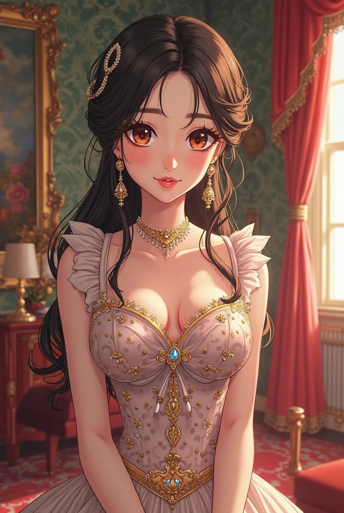 Mature Woman、beautiful、elegant、Voluptuous、sex appeal、beautiful hair style、variation Hairstyle、gorgeous、Alluring、precious metals、gem、The finest clotheadam、sexly、Dresses with elaborate designs、Top quality accessories、High quality、16K、Gorgeous、The supreme beauty、An inviting gaze、Beautiful moist eyes、Lots of flowers、Gorgeous、Glowing Skin、Shy expression、An inviting gaze、Beautiful moist eyes、nice smile、Inviting posture、posing
