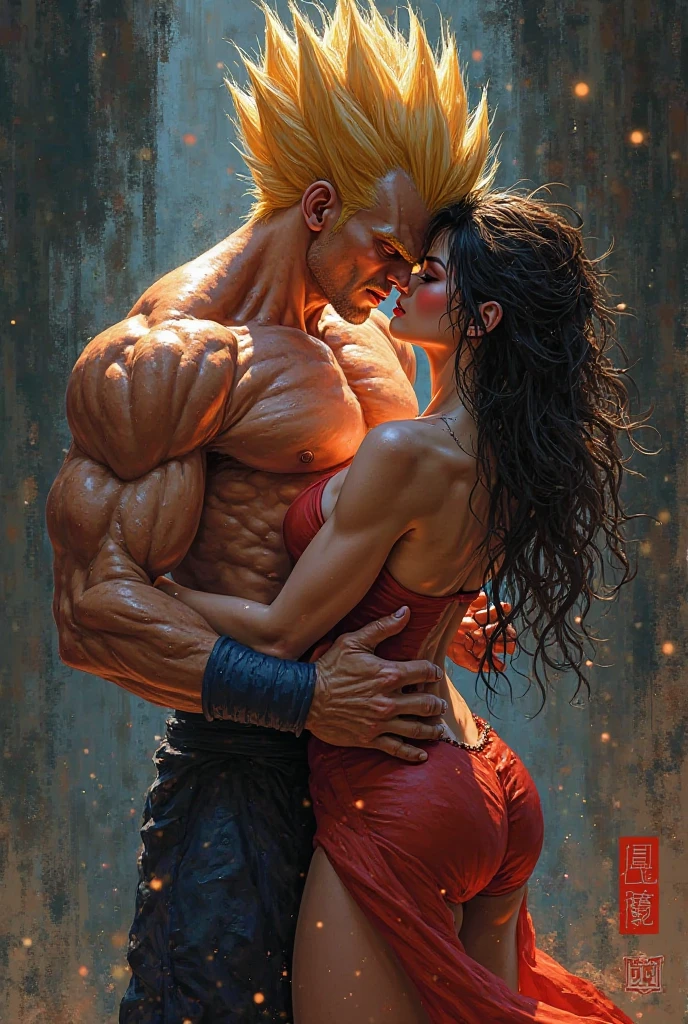 anime art of a couple hugging in front of a campfire, fofosexyrobutts, Lit from behind, Powerful girl, inspired by Masamune Shirow, lit from below, epic color illustration, side lit, highly detailed exquisite fanart, beautiful comic art, sww version, inspired by Rob Liefeld, commission for high resolution, Cammy, muscle girl, extremely muscular, extremely large physique, garoto pequeno , muscular woman, extremely sex, extremely muscular,with Big ,