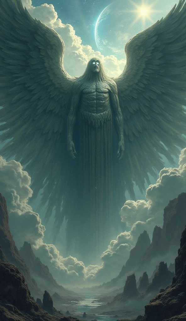 (highres,best quality:1.2),celestial beings,cosmic wings,cosmic eyes,ethereal attire,cosmic glow,divine silence,stunning presence,starlit background,transcendent beauty,divine grace,celestial harmony,cosmic radiance,heavenly glow,mystical aura,luminous atmosphere,serene tranquility,divine power,majestic elegance,sacred energy,cosmic alignment,celestial connection,spiritual transcendence,ethereal light,angelic figures,transcendent realm,celestial artistry,cosmic enchantment,stellar luminescence,heavenly attire,transcendent serenity,celestial radiance,cosmic magic,stunning ethereal beings,lustrous cosmic tapestry,heavenly spectacle,divine countenance,supernatural grace,cosmic vibrations,celestial transcendence,empyrean beauty, Old scary theme, huge devil wings, blood on face, falling from the sky