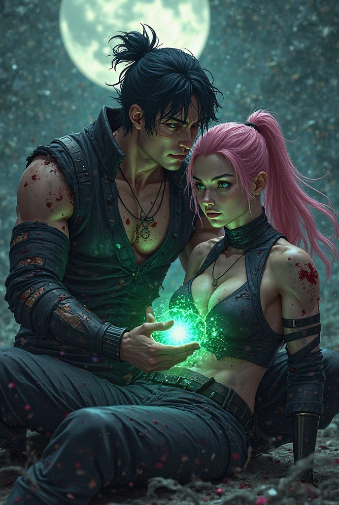((Best quality)), ((masterpiece)), (highly detailed:1.3), 3D, arcane style,In the dark and courageous dystopian city of Piltover, plagued by ???????? and divided into two opposing factions, a young prodigy named Jinx emerges. Having endured unimaginable loss and abandonment, she embraced a life of chaos and destruction. Known for her inventive and explosive abilities, Jinx becomes an icon of rebellion against the oppressive forces that control the city. However, haunted by guilt and battling inner demons, she must confront her past and decide whether to continue on the path of anarchy or seek redemption amid the turmoil. Explore Jinx's journey as she navigates a treacherous world, fighting for survival, unlocking secrets, and discovering the true meaning of her twisted existence, chaos reigns supreme, and at the center of it all is Jinx, the embodiment of unpredictability. Delve deep into Jinx's twisted mind, exploring the origins of his madness and the driving force behind his destructive nature. Unravel the moments that shaped her into the crazed, iconic character we know. Take us on a wild journey through the vibrant streets of Piltover and the shadowy suburb of Zaun as Jinx wreaks havoc with his explosive arsenal. Can redemption find its way into Jinx's fractured soul? Or will she dance forever on the edge of sanity, embracing the chaos that fuels her very existence? Arcane's fate hangs in the balance as Jinx's path intertwines with unlikely allies and formidable enemies. Ignite your imagination and paint a vivid portrait of Jinx's distorted psyche, capturing the essence of her madness and the indomitable spirit that defines it, HDR (High Dynamic Range), Ray Tracing, NVIDIA RTX, Super-Resolution, Unreal 5, Subsurface Scattering, PBR Texturing, Post-processing, Anisotropic Filtering, Depth of Field, Maximum Clarity and Sharpness, Multit Textures