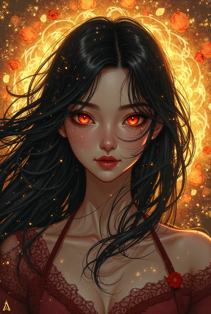 ((solo Japanese girl wearing hannya mask)), Traditional Japanese tattoo design, realistic tattoo art of red hannya mask, The girls wearing a hannya mask, the background is Japanese fire tattoo with with autumn leaves effects, (Unity 16K Wallpaper, masterpiece, Best Quality, high quality, Ultra-detailed, extremely details), ((solo Japanese girl wearing hannya mask)), Traditional Japanese tattoo design, realistic tattoo art of red hannya mask, The girls wearing a hannya mask, the background is Japanese fire tattoo with with autumn leaves effects,