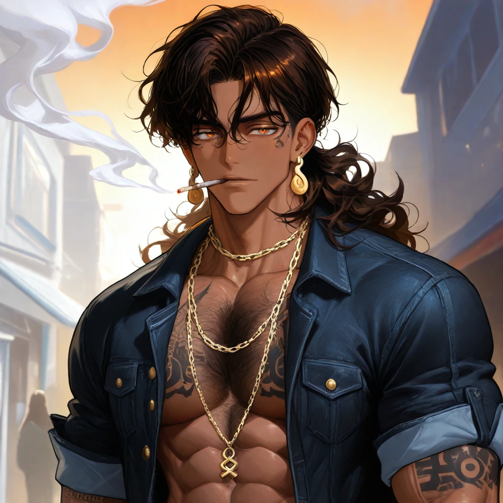 (masterpiece, best_quality, ultra-detailed, immaculate:1.3), epic, illustration, render, volumetric lighting, welcoming, see-through gossamer, in Japan,1boy, animal ears,beard, cat ear, animal ears,facial hair, brown eyes, bare chested, kilt, black hair, shiny skin, detailed eyes, glasses, eyewear, wild hair, necklace, male focus, solo, dynamic angle, rule of thirds , wind swept hair, celtic background DadBod