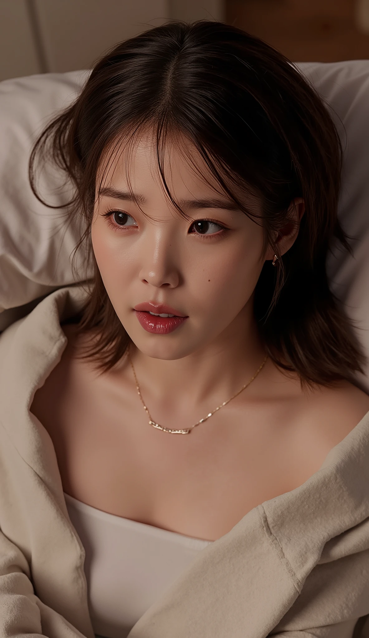 ((( real、live-action、reality、High image quality)))do, best quality , ( High Definition CG Unity 8K Wallpaper ), ( best quality ), edge orgasm 、 face focus 、 wh3ein with her mouth open and her tongue out 、wh3ein with an edge_face、 brunette hair、 on the bed、view from above with a wide opening, upper body in frame ((sweat) ),((Skin that shines with sweat))((The collarbone shining with sweat,Face that shines with sweat)),((Sweat-drenched skin))((The skin wet with sweat)),