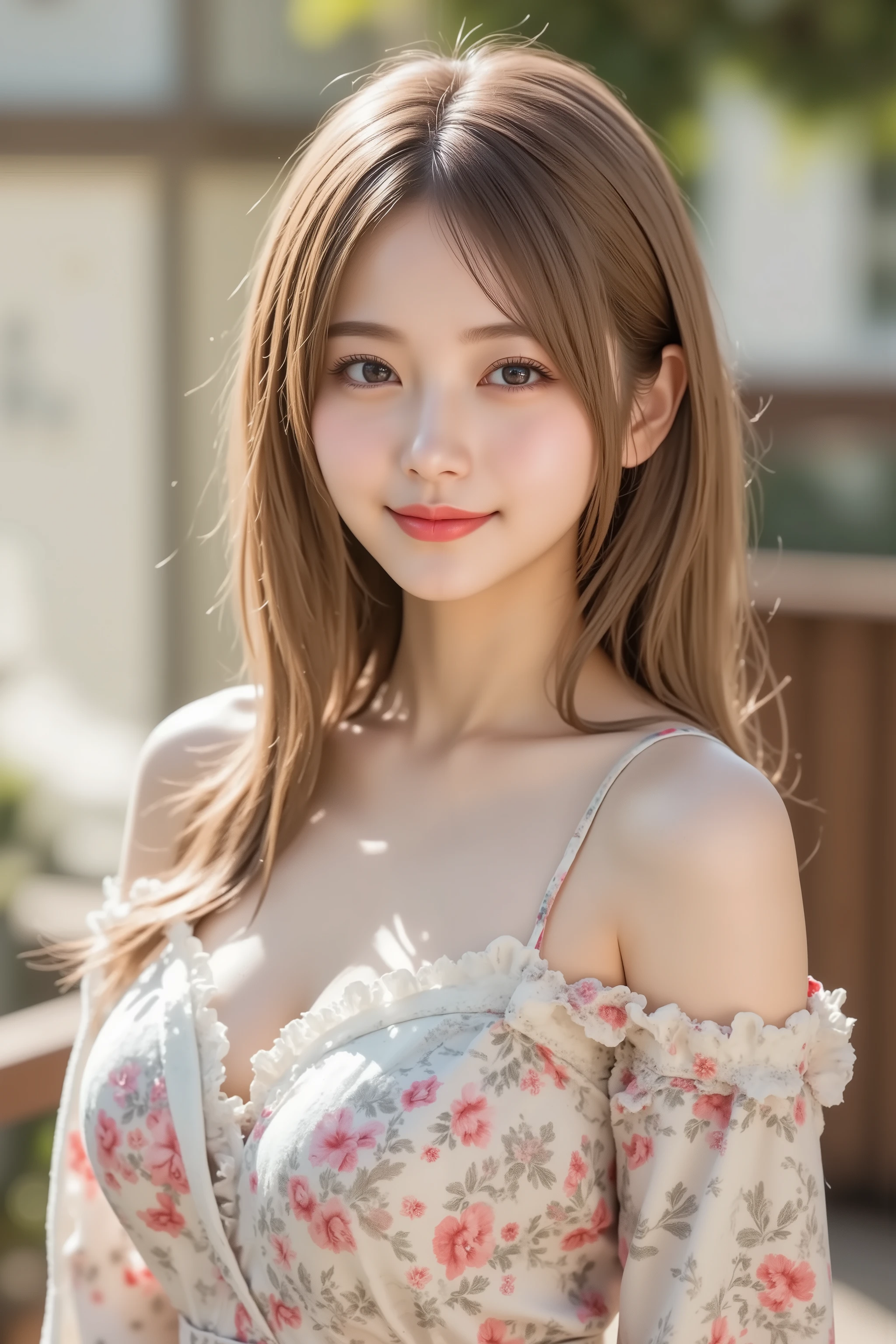 with the face positioned accurately in the center of the image, Upper chest, fine, clean skin, head is fully reflected with tight tension, face is clearly visible as a full body shot, masterpiece, top quality, nothing, very detailed 8K, sexy and beautiful Japanese age girl with a slim body, Super Detail, trend of swallowing sperm and pubic hair, super real, long blonde hair, pictures, blonde, Small Fly, camera, With a faint smile, Big with tight tension, beautiful, Anatomically Accurate Hand Structure, Anatomically Accurate Finger Structure, off shoulder dress, Shine, sweat, sunlight, sunlight from before, topless, showing her chest, sexy, blanking, Look up at the sky, Wide々 Royal Gardens, super real Wide大な風景, Scenery that looks great in pictures, Light on face