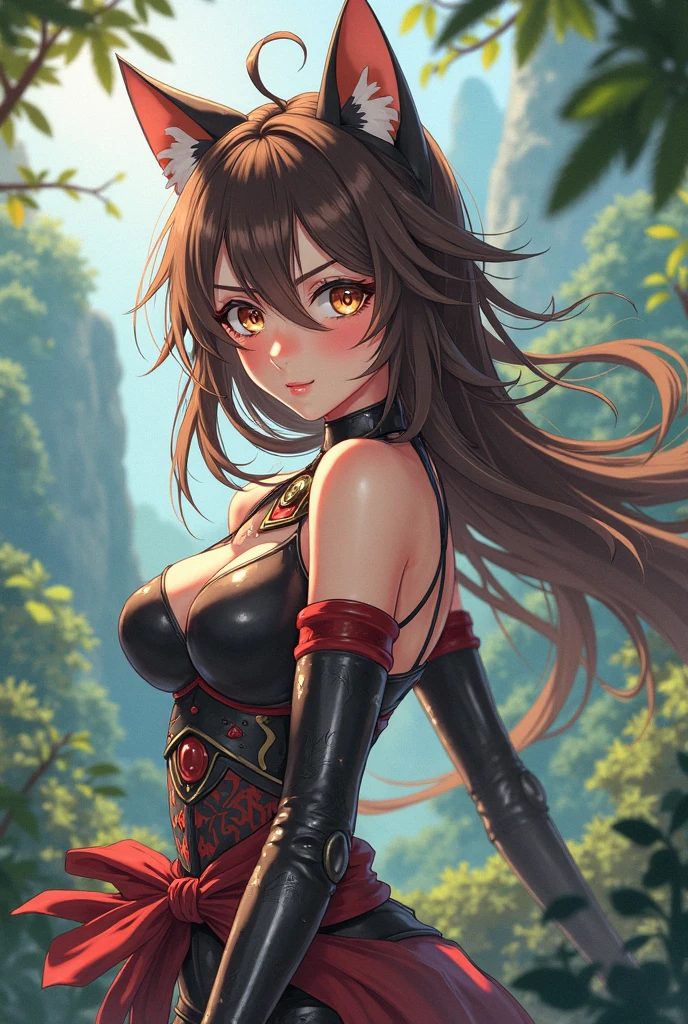 Amber Genshin Impact, Iwhole body, (NSTDA.:1.2), (10, beste-Qualit, master-piece: 1.4), ultra-high resolution, (realistic, photorealistic: 1.48), Cute Girl 25 years old , ( Beetle Micro Bikini see-through:1.11), big breasts, shiny long hair, famous Japanese stars, blue eyes, head tilted, cowboy style, frontal view, looking at the viewer, emotionless, beautiful river in the Zeiss forest, 150mm. F/ 2.8 Hasselblad full body, foot, ultra wide angle