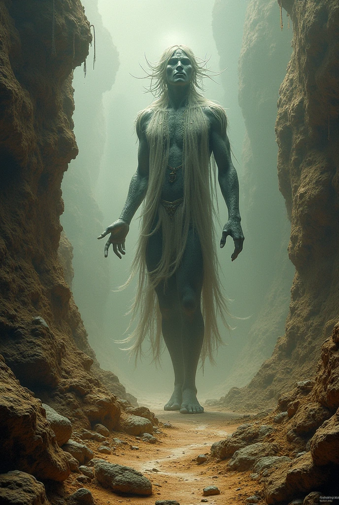 African god disappearing into mist, leaving behind an eerie silence 