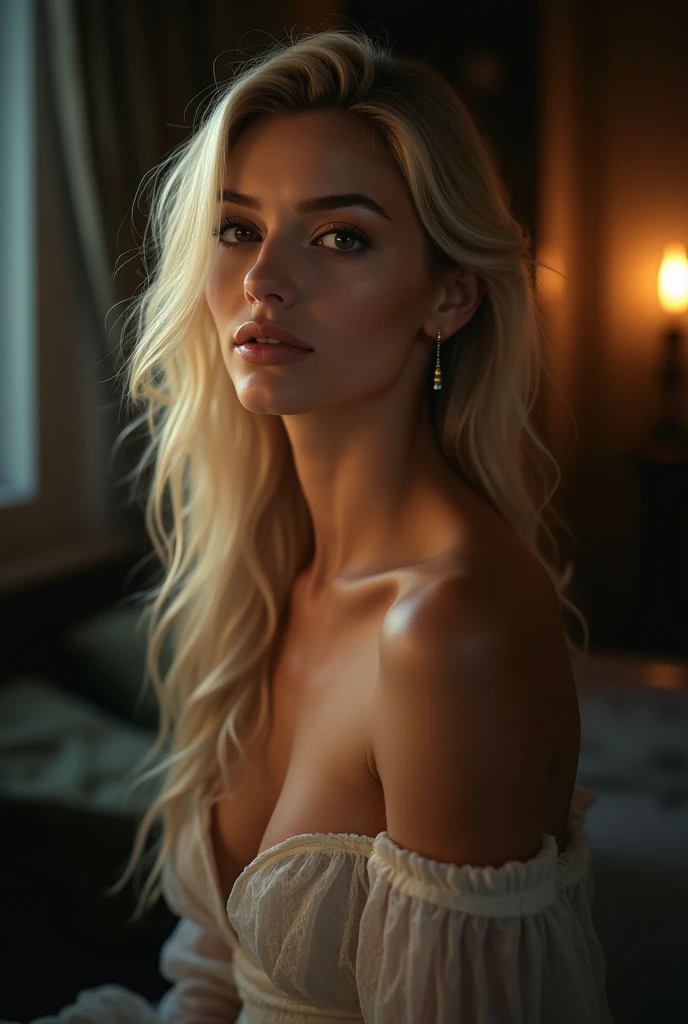 Create for me a very hot blonde woman 