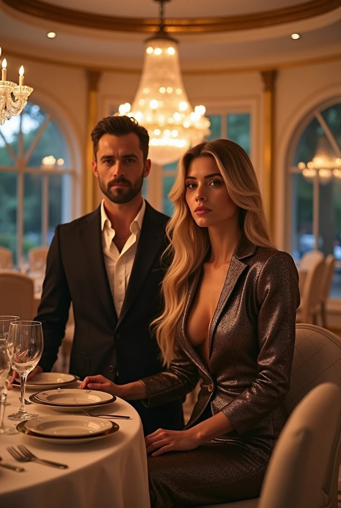 evil merciless married couple of man and woman who want to rule the entire mall, making plans, comedy villains, ruthless, mood, cinematic, real photo, in style of comedy film