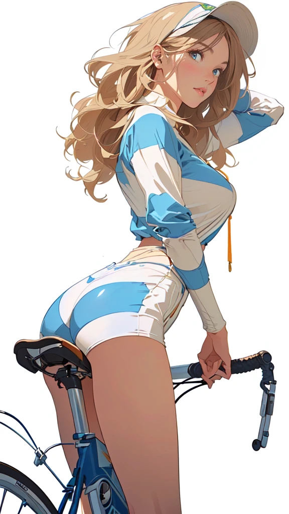 highres, beautiful women, tanned gyaru, blonde hair, high detail, good lighting, lewd, hentai, (((shiny wet spandex short-sleeved cycling suit))), ((wet clothes)), ((soaking wet)), ((wetlook)), (bare thighs), (((wetting herself))), (((peeing herself))), (((peeing self))), (pee streaming down legs), peeing stain, (puddle), (thick thighs), nice long legs, lipstick, detailed face, pretty face, seductive face, aroused, sexually excited, ((in water bathing)), (view of butt)