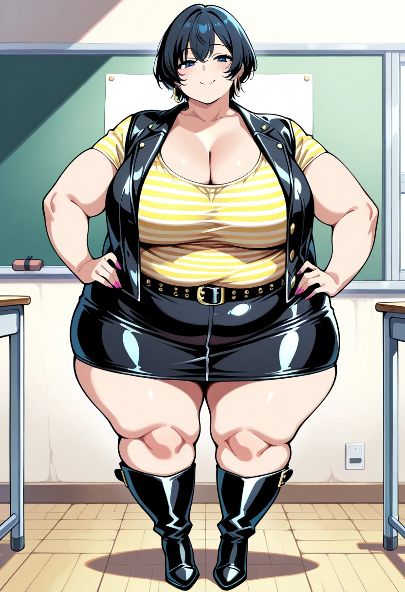 Furry style,1. Extremely tall, strong, plump, sexy girl,Boasting exaggerated huge breasts,Thick breasts,Abs waist,Exaggerated huge thick fat buttocks,Oversized big ass,Super long big thick legs,Thick thick legs,Sports tops,Small leather skirt,Black booties,full body shot shot。