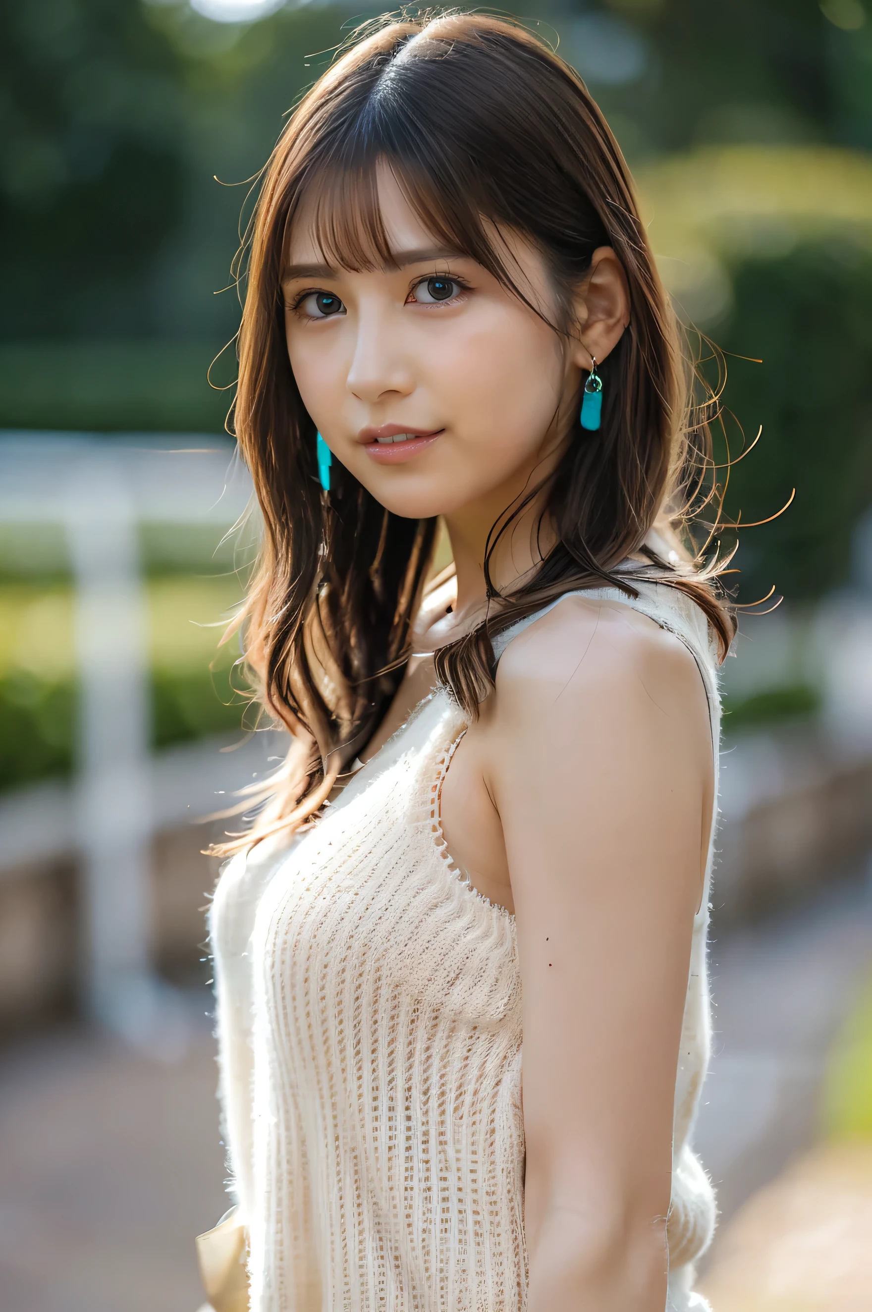 Japanese women、Clothes that do not expose skin、summer、Close-up of face and chest