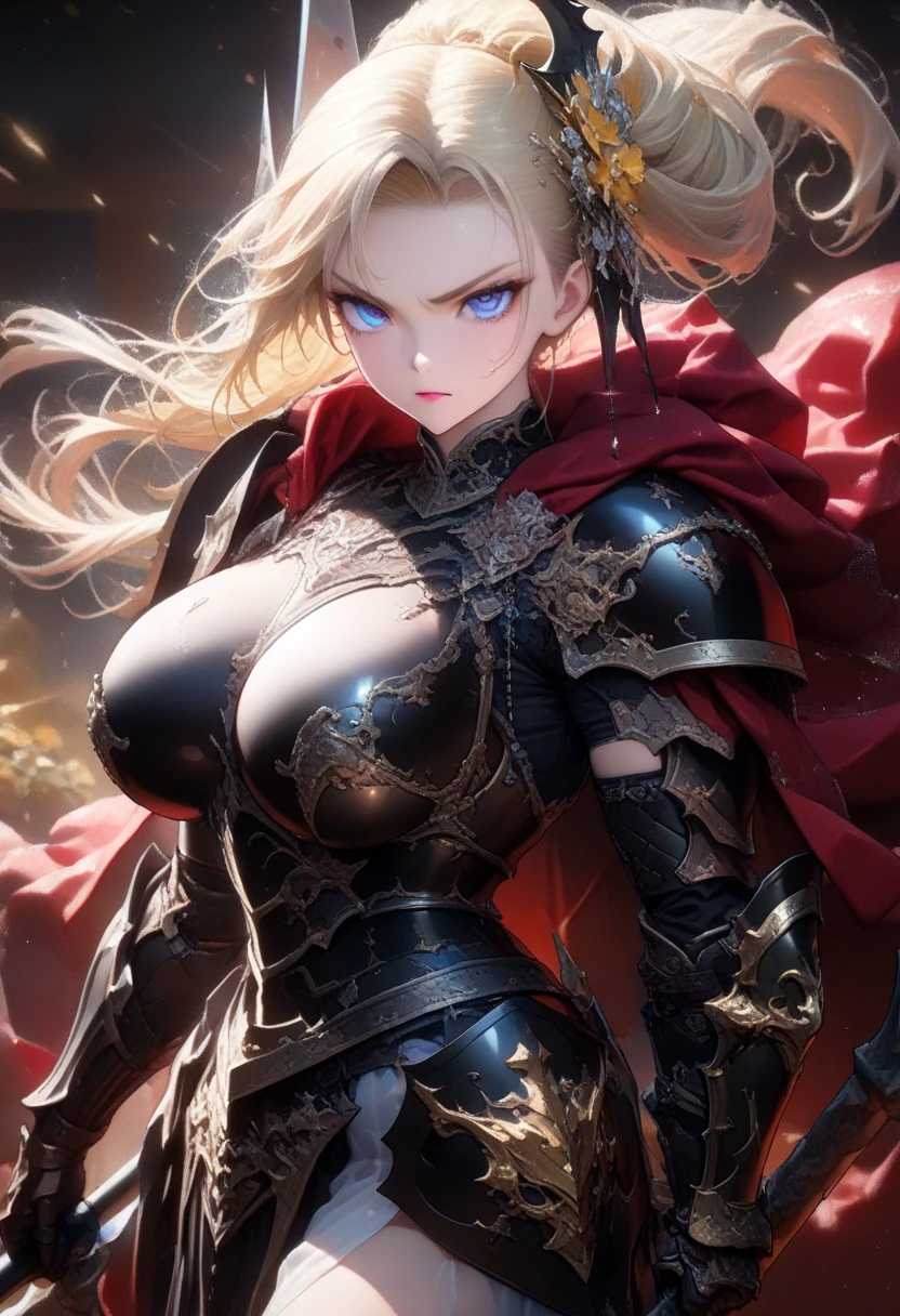 sexy, huge breasts, dragon armor, standing pose
