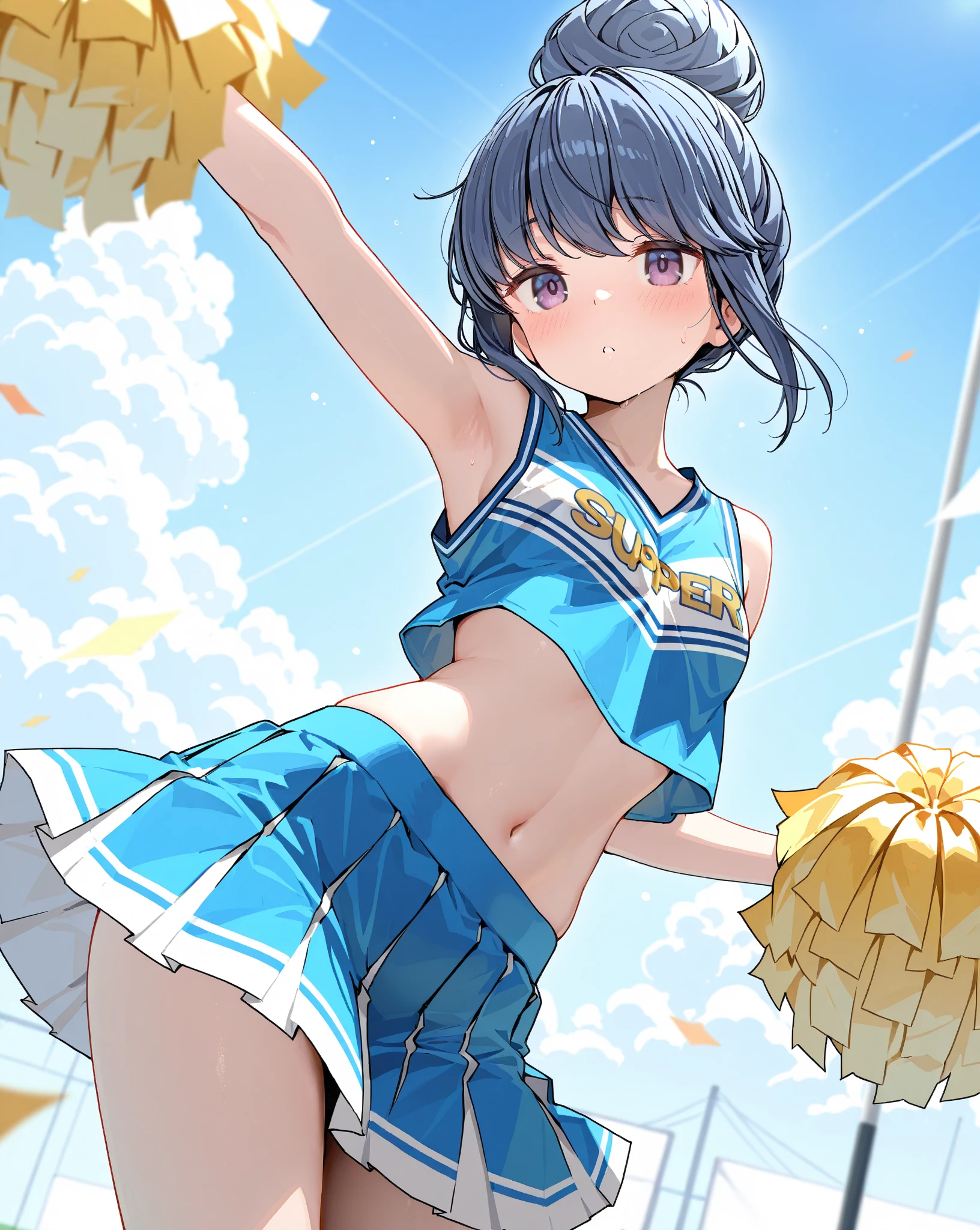 highest quality、High resolution、detailed background、cute10代の女の子、two beautiful girls、brown hair、bob cut、braided ponytail、(huge breasts:1.3)、perfect body line、big ass、vast sky、jump and fly in the sky、(Cheerleader、I'We're rooting for you)、(pom pom:1.2)、(emphasize the chest、emphasize the underboob)、legs open、panty shot、cute、elation、
(シースルー素材のsleeveless sailor suit:1.2)、(see-through skirt:1.2)、sleeveless sailor suit、
sailor color, This is a characteristic of sailor uniforms., Cheerleaderのユニフォームにも使われています.、
It is common to incorporate navy or black lines into white colors.、
一般的なsailor colorはV字型またはU字型が特徴です。.、
Sailor uniform tops and skirts are generally bright and vibrant colors.、
Cheerleaderも同様です. Incorporating bright colors such as pink、, yellow, And blue, you can show off your vitality and cuteness.、
Cheerleaders' Sailor uniform skirts are basically super mini length..、
Sailor uniform tops often have a ribbon or tie..、
This creates a cute and stylish accent to your uniform.、
stripe々Floral embroidered panties、pink floral embroidered bra、emphasize the underboob、I can see the underboob、angle from below、Low - Angle、とても幸せな表情でIを見てください、open your mouth and smile、smile、healthy、healthyふともも、Healthy and beautiful、legs open、show one'~ side、panty shot、cute