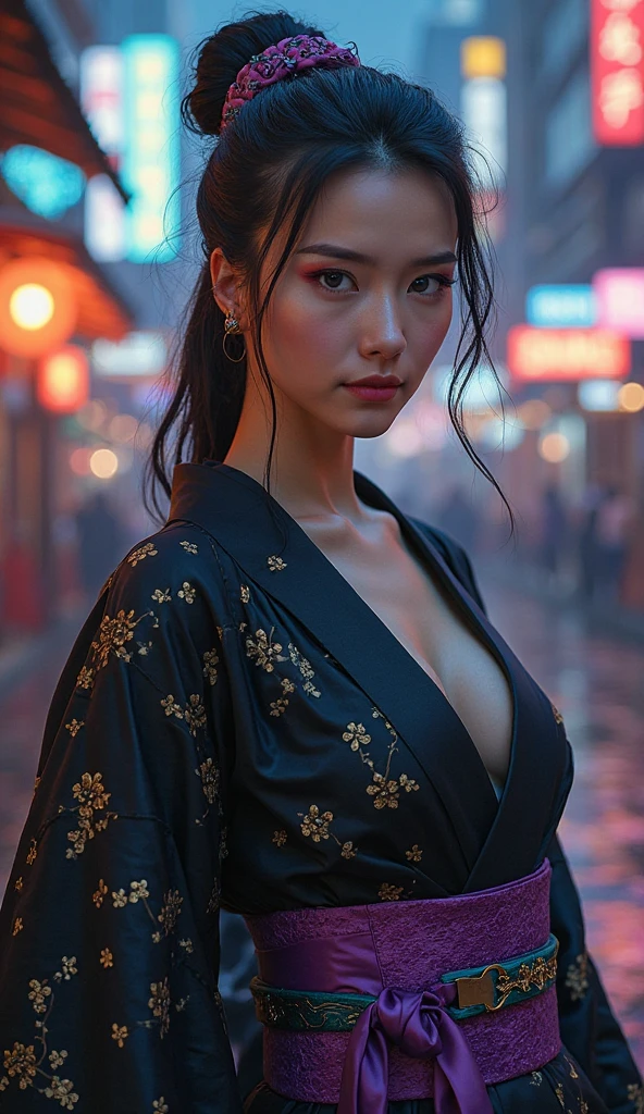 raining night,city,A beautiful woman in gyaru makeup wearing sport suit on the bustling streets of Gintama, surrounded by vendors, beautiful portrait of a stunning goddess girl, beautiful detailed face, porcelain skin, full body shot, centered, ultra soft lighting, symmetry, intricate, elegant, highly detailed, photorealistic, artstation, concept art, smooth, as imagined by greg rutkowski and borris vallejo, cover, vogue style