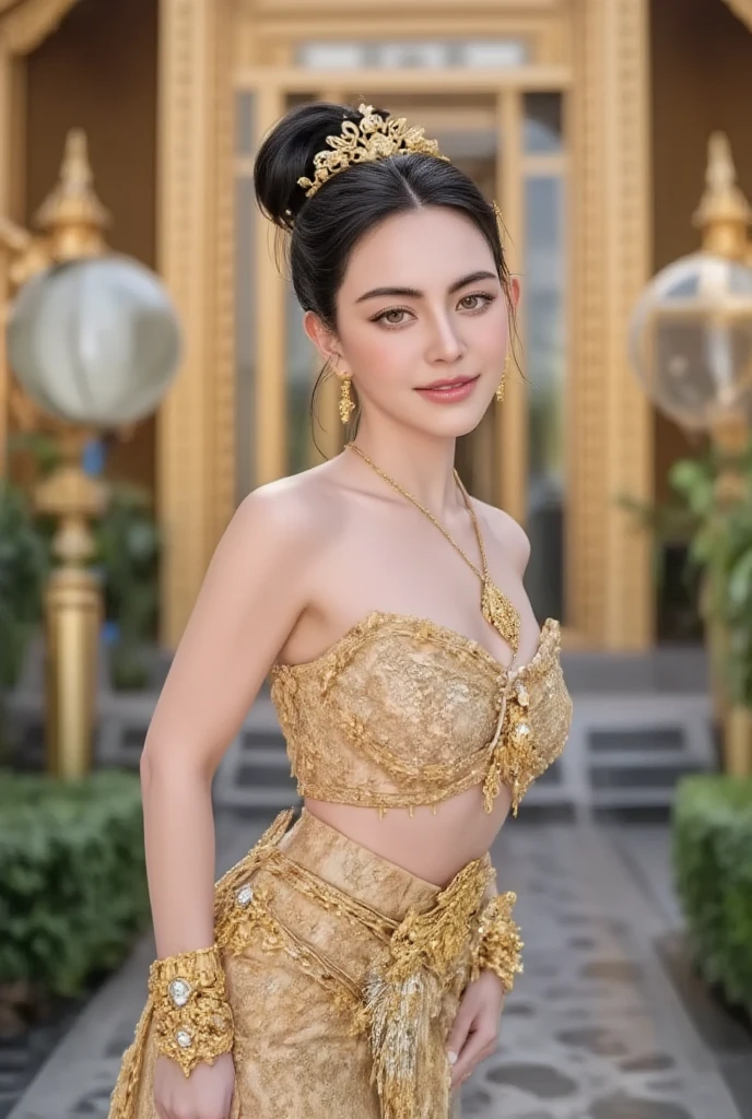 ((8k resolution, ultra hd resolution, best quality, masterpiece, surrealism)), ((super symmetrical natural skin tone)), ((bikini, off shoulder, drop top, cleavage))