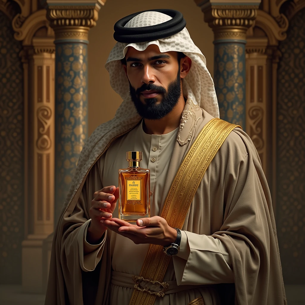  Gulf man holding original Asaf perfume

