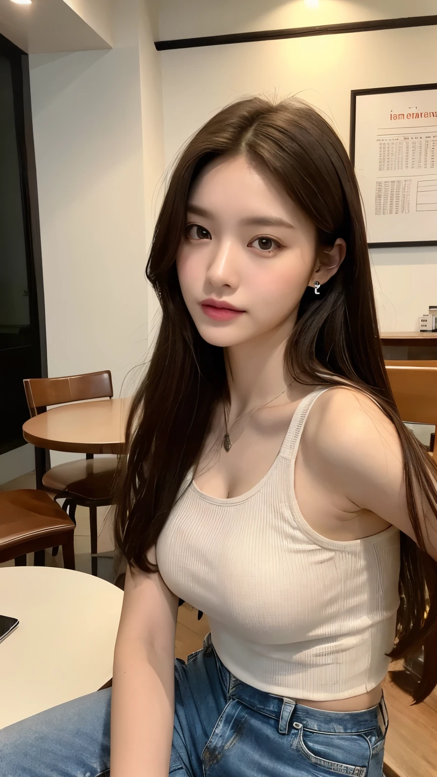 ((Best Quality, 8K, Masterpiece: 1.3)), Sharp: 1.2, Perfect Body Beauty: 1.4, Slim Abs: 1.2, ((Layered Hairstyle, :1.2)), (Good Girl Outfit: 1.1), (Indoor: 1.2), Wet: 1.5, Highly detailed face and skin texture, Detailed eyes, double eyelids, Look up at the lens,