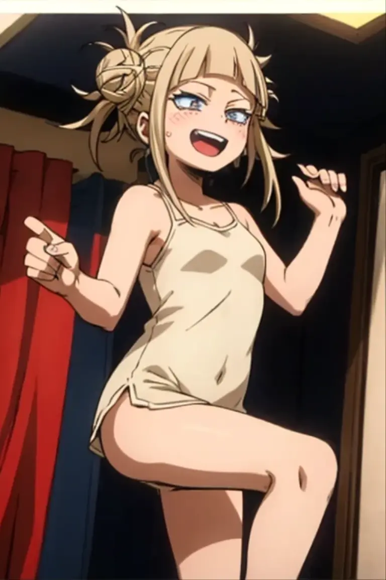  white girl, blonde hair, evil smug grin, naked, spreading legs, in her bedroom 