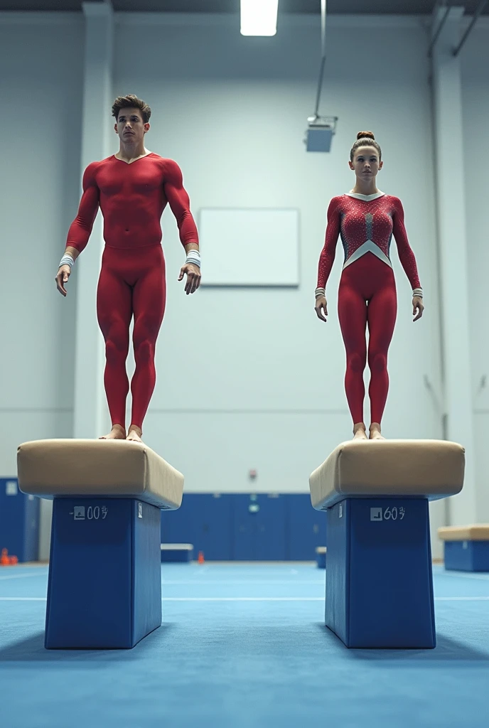 (fullbody shot:1.3),(fullbody shot:1.1),(full body:1.3),(fullbody:1.3),(full body photo:1.3),(full body view:1.3),(wide shot:1.3),(cute gymnast) a 30year old (Man and Women close together:1.3), , wearing a silver striped leotard, loose gym shorts, training shoes, light blush, water bottle,duffle bag, set in a modest award ceremony, with simple stage, basic decorations, local supporters, joyful atmosphere ,<lora:LCM_LoRA_Weights_SDXL:1>,<lora:add-detail-xl:1.8>,, (highly detailed skin with hairs:1.1),(detailed skin:1.1),(detailed face:1.1),(detailed eyes:1.1),(photo, realistic, photorealistic:1), Masterpiece, best quality, photo, realistic, very aesthetic