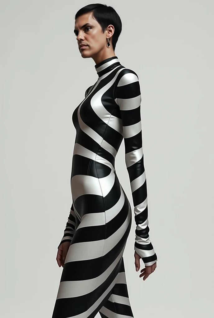 The most beautiful,most slender thin and most clever asian muslimah adult feamle person with beautiful cheeks wears zebra print lycra turtleneck unitard catsuit covered with stripes and always wearing zebra print lycra elastane stretchy dancewear hijab covered with stripes.She teaches students to play basketball at secondary school.
