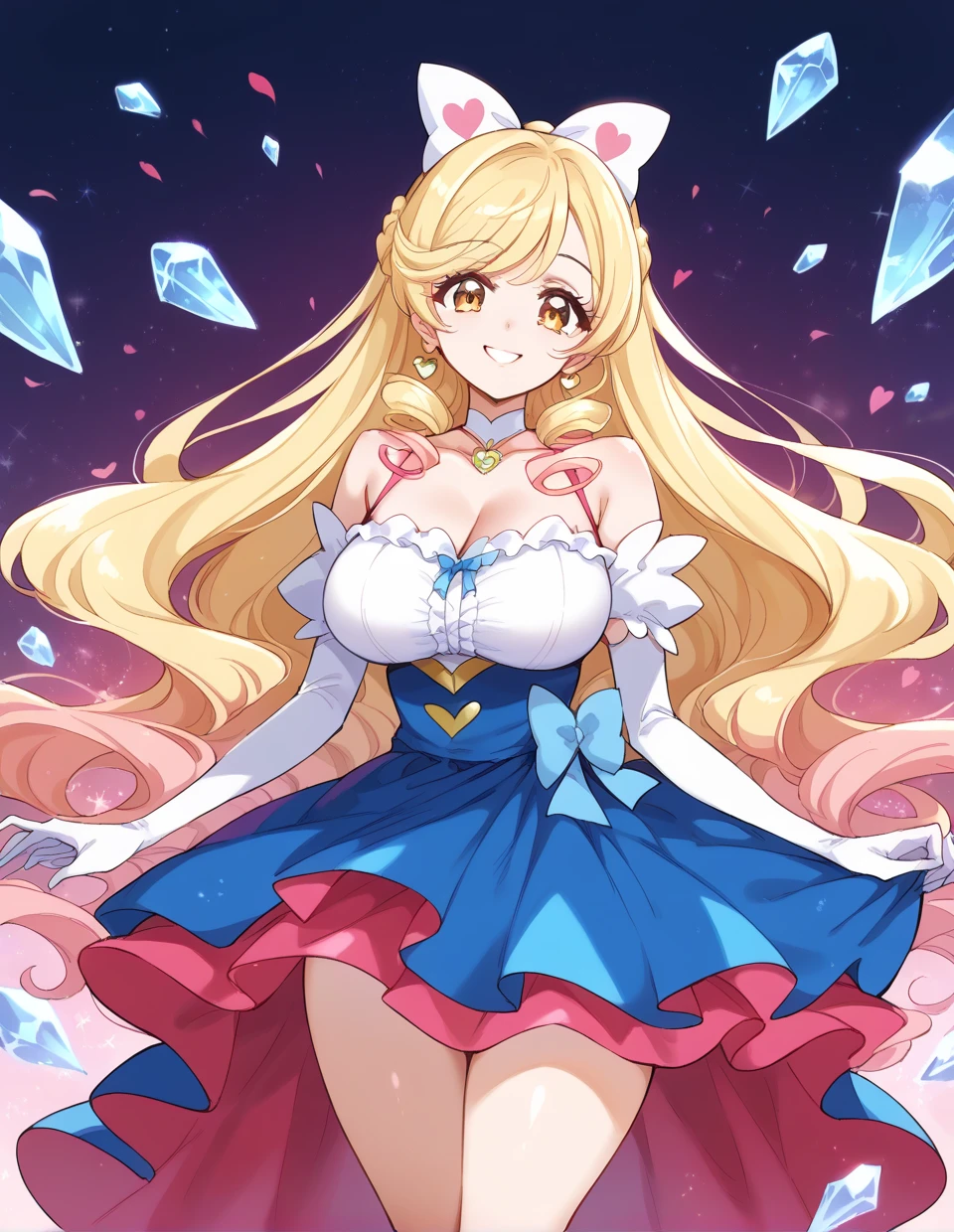 ((masterpiece)), ((best quality)), (ultra-detailed), ((kawaii)), cute, (lovely), ((sexy)), ((extremely detailed)), 4K, (8K), best quality, (beautiful), (anime style:1.2), flat color, painting, //, dynamic pose ((nsfw)), //, upper body, gradation, Beautiful girl with blonde hair,with hair dishevelled,long pink blonde,Sick,White pupils,The legs are very thin,The legs are long, blue eyelashes, masterpiece, 1girl ((20 years old)), a human-like juicy peach, portrait of princess peach, princess peach), princess peach, loli, digital anime art!!, peach, pink dress, Princess dress, Princess, white long gloves, crown, red lipstick, breasts, ecchi anime style, seductive anime girl, advanced digital anime art, from sides, Smile, Long hair, (blonde hair, Deep Blue Eyes:1.2), Sparkling eyes, (Perfect eyes:1.2), (Perfect iris:1.2), //, (cool), //, shiny-glistening, ultra shiny body, gleaming, Cute face, kawaii, Large breasts, delicate hair, disheveled hair, mushroom kingdom, castle, ((low camera angle, ground view)) Tall and tall, Thin, 8k, ultrarealistik, oficial art