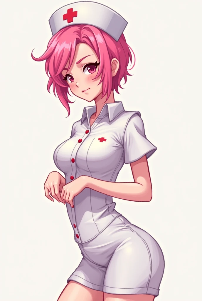best quality, extremely detailed,
8k, high res,
<lora:hews style by goofy ai:0.4> <lora:cutesexyrobutts_v2:0.2> <lora:puuzaki-puuna-lora-v1:0.2> <lora:Kenshin187:0.><lora:SketchStyle:0.2>
<lora:Maki Yoko_20230823184820:0.><lora:izumirika_lora:0.> <lora:shinonomeumi_lora:0.>
<lora:Round_Breasts_V7:0.4>ROUND BREASTS, big BREASTS
(simple background,:1.2),
1girl, slender, waist, (muscular:0.8),
<lora:Garn3tRumble:0.6>GARN3TRUMBLE, SHORT HAIR, WHITE GLOVES, WHITE DRESS, PINK HAIR, SHORT SLEEVES, RED HAIR, OPEN CLOTHES, AQUA EYES, WHITE HEADWEAR,
SHORT DRESS, SIDE SLIT, ZIPPER, FOLDED PONYTAIL, NURSE CAP, COLLARED DRESS, UNZIPPED, LEOTARD UNDER CLOTHES, PINK LEOTARD, OPEN DRESS
firtatious glance, parted lips ,
cinematic angle, dynamic shot
standing, sexy pose, hand to hip