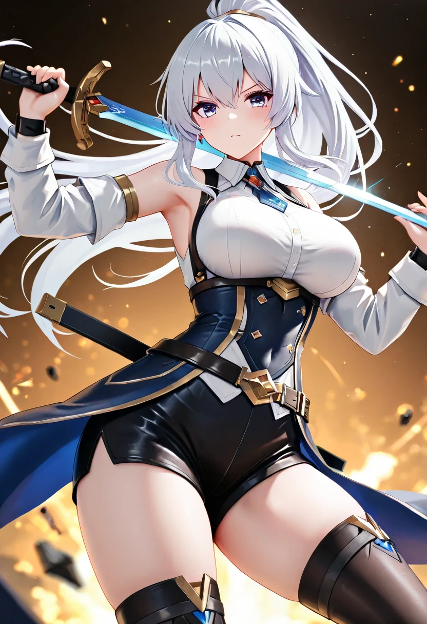 (1 girl),(high quality), (High resolution), (extremely detailed), (8K),(lower body shot),(3CG),(A high school girl wearing a magician's uniform),(wearing black knee-high stockings)not wearing shoes,perfect writing,(Beautifully erect nipple shape),High resolutionの美しい目,(neutral white lighting:1.2),Facing back and sticking out your buttocks