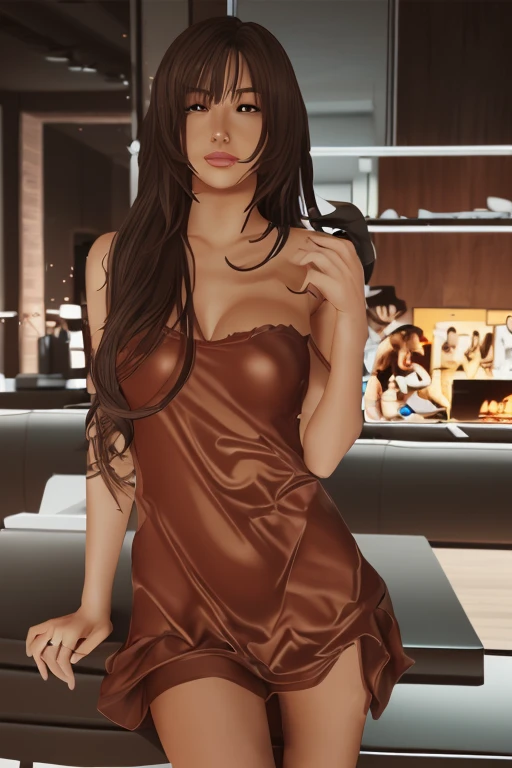 ((best quality, 8k, full body 1 girl, beautiful girl realistic, high resolution)) A photorealistic portrait of a young Moroccan italian woman. she has tanned skin, she is incredibly beautiful. the skin is extremely detailed, she has a dimple and she has well-detailed hazel eyes, she has a cat-like look and she has pretty facial features. She has smooth, detailed hair and she is elegant. Her face is realistically detailed symmetrical, realistic facial proportions, extremely detailed natural texture Dark brown hair. Her body is perfect and well detailed, she has a large, well-raised chest and a slim waist, she has beautiful hips and a large buttocks that are well rounded and detailed. she wears mascara and her makeup is well detailed, she has pretty eyes and a pretty line of eyeliner, she has a pretty beauty spot above her very realistic lip. fine detail, rich colors, hyper realistic realistic texture, dramatic lighting, unreal engine, trending on artstation, cinestill 800 tungsten, photo realistic, high quality, high resolution, sharpness, extremely detailed, cinematic lighting, 8k