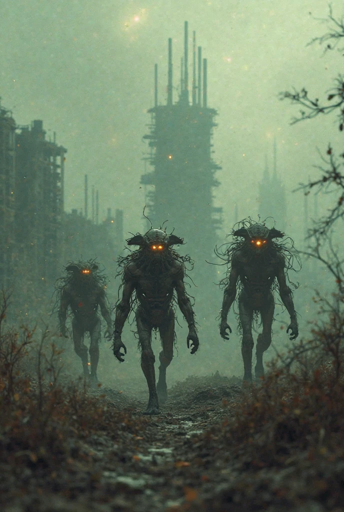 in (medium full shot:3.1), in (side view:3.1) of lot of characters walking from (Galaxy of Terror:3.1), inspired by style of Zdzislaw Beksinski art, with yellow sky, in apocalypse of chaotic world, monsters, robots, daemons, aliens, mutant (with Creepy, Sci-Fi, Fantasy and Horror:2.9) retro sci fi, Horror movie, ((Cinematic film)), ((Ultra Detailed)), Complex, ((Sharp Focus)), Object Texture, Studio Photo, Complex Details, ((Highly Detailed)), Photo Real Style, ((Hyper-realistic)), High Dynamic Range, ((Realistic Textures)), 8K UHD, Nikon D 850, Kodak Portra 400, Fujifilm XT, 3D rendering