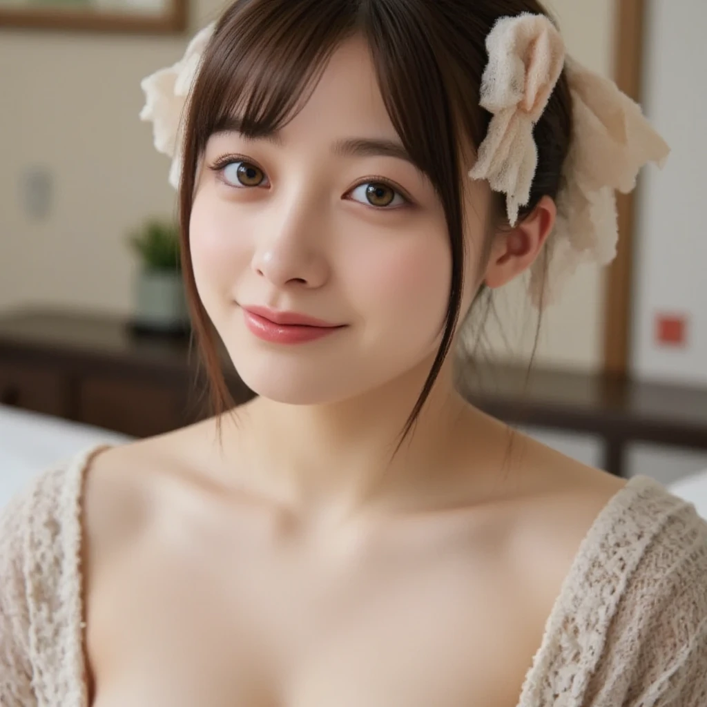 topless, pink big nipple, (Breast milk:1.12), Straight bangs, long hair、Shrine maiden, Nude, , 、Show your nipples properly from the front、Japanese high school girl like in the photo, Pale-skinned girl, , , necklace, 14 years old, , , ,, 8K, , Plain eyes、, realistic breasts, , realistic girl, beautiful girl、kawaii junior high school student、I am studying, Brown Hair、Twin tails