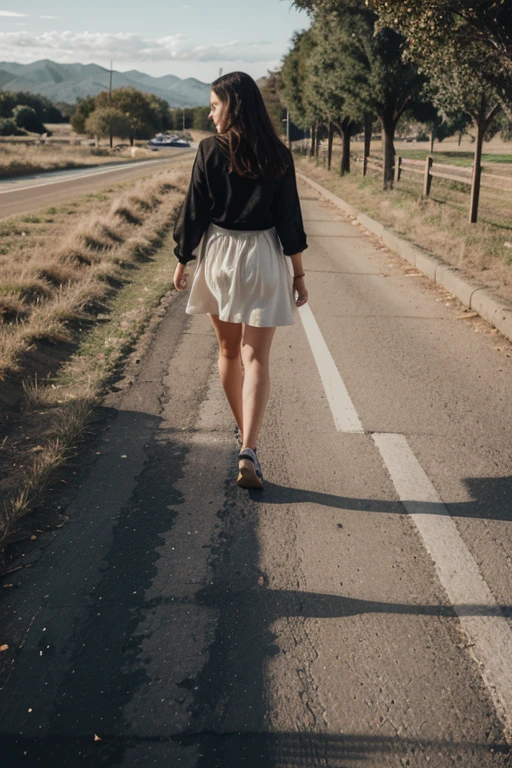 Fille nue qui montre ses pieds 