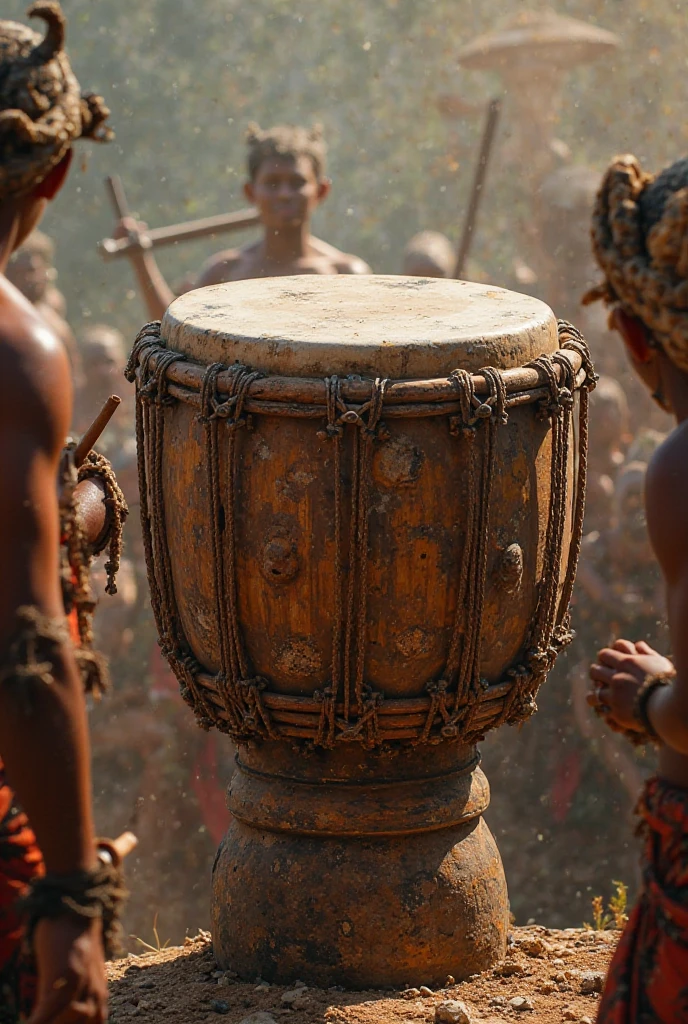 ((Double Exposure)) ((Photography)) of the ((drums)) and ((african beads)) and ((african percussion instruments)) blending together in the word ((CULTURE)), artfully captured with a ((70mm lens)) on a ((clear sunny day)), intricate details and ((hyperrealistic)) patterns that draw the eye, providing a unique and creative way to showcase this breathtaking scene. ((Unreal Engine 5)) ((Rendered))