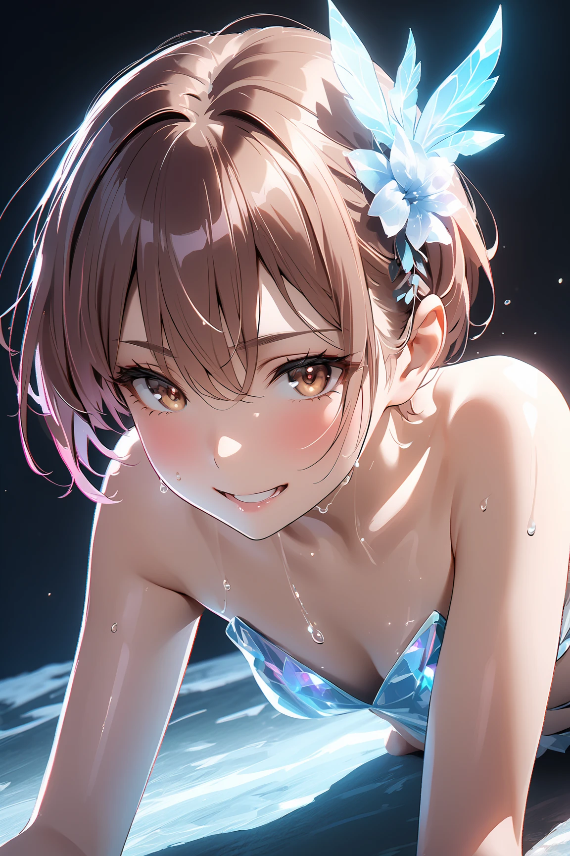nsfw,(super fine illustration,8K CG wallpaper,best quality,extremely detailed,ultra high res,best aesthetic),(cowboy shot,from front), 1 girl, idol master,((haruka amami)),,(brown hair,red ribbon), (short bob hair),(forehead:1.1),((green eyes)),shiny hair, shining eyes, delicate line tail face, sitting, spread your legs, leaning forward, open your mouth, (glin),(smile:1.5),(one eye closed:1.5), ((flat chest,very midium breast)),(ahegao:1.5),((stick out tongue:1.3)),(sit on beach mat), Completely naked:1.5), (glowing skin:1.3), (Sweat:1.4), (pubic brown hair:1.4), (open vagina:1.3), (Heart sign:1.5),(bukkake:1.7),(cum on Face:1.5),(cum on hair:1.5),(cum on armpit:1.3), (siting), (squatting),(vaginal penis:1.2), testicle, (a man:1.2), hetero, (lady sit astride on man:1.3), (sex,lady on top,ass pov), (Intense sex:1.6),(look at camera),(background,Midsummer, deserted island, beach, outdoor), sweets shop,perfect lighting:1.5),(look at camera),(((multiple boys:1.9, peeing on a girl,multiple penises:1.9, gangbang))),(spoken heart:1.5),(peace sign:1.5),(ahegao:1.5),(bloom:1.3),(look at camera:1.2),(bitch:1.3),(Commemorative photo:1.5),(happy:1.5,love:1.5),