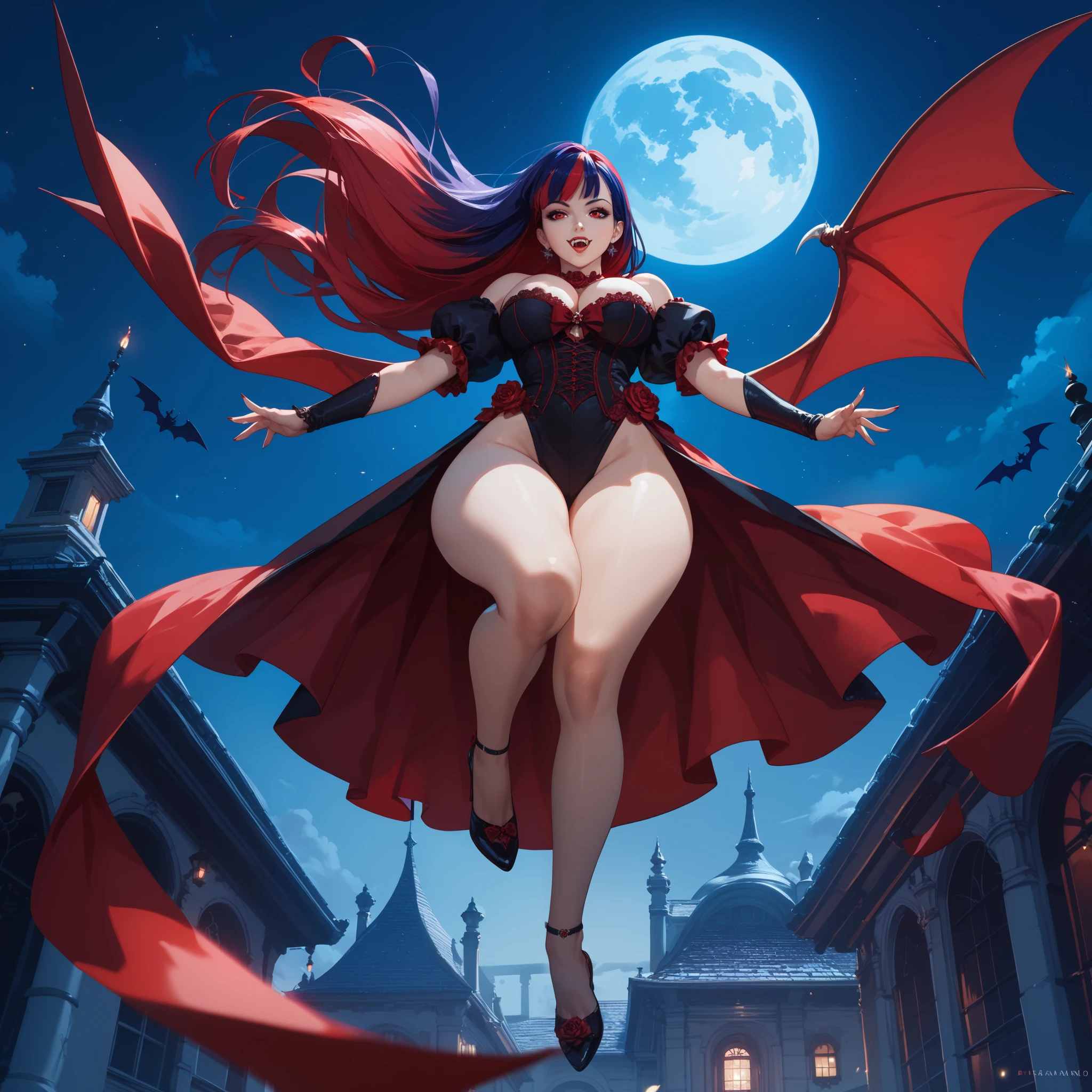 Devil Girl。Has large ram-like horns on his head。It has bat wings on its back。