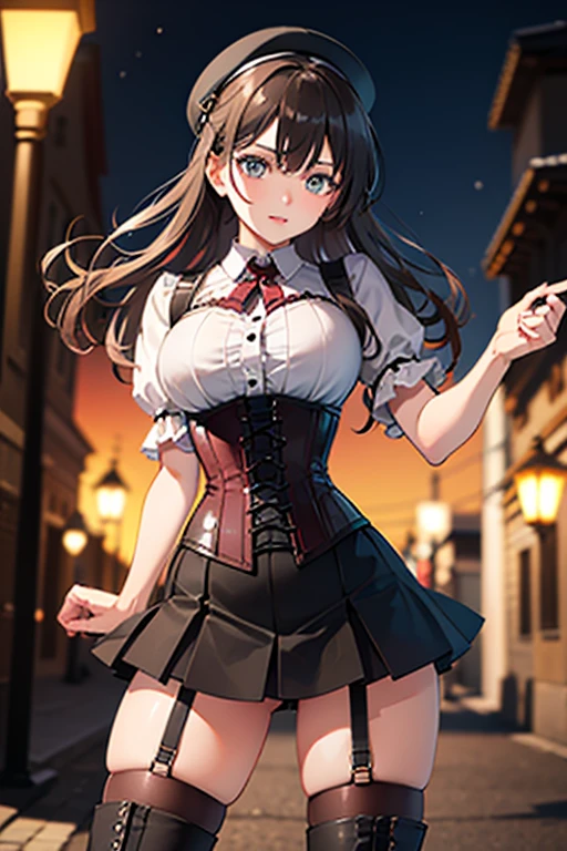 (SFW), masterpiece, best quality, highres 64k, professional artwork, famous artwork, clean, cinematic lighting, beautiful eyes + detail, beautiful hair + detail, multicoloured hair, (sexy young female body:1.4), ( medium breasts, lactation), happy:1.2, smile, sexy looking at the viewer, floating hair, ) <lora:M14_GirlsFrontline:0.8>, m14:1.3, brown eyes,  uniform,  twintails, 
, indoors, doorway, open door, (welcome home)