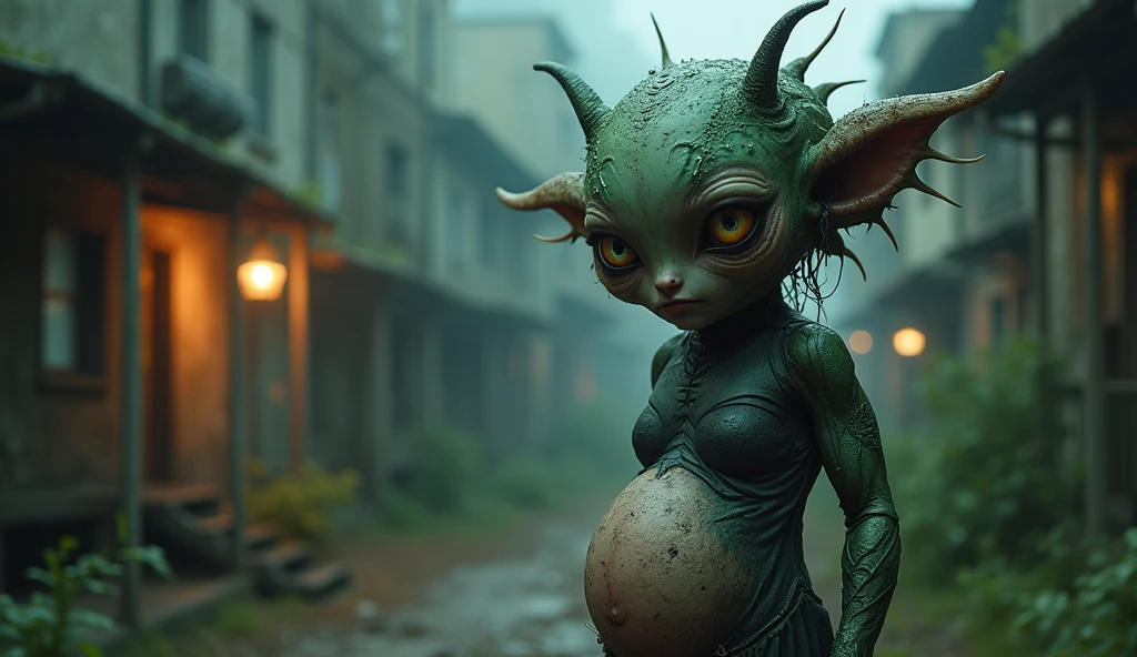 full-body-shot,Very tall , who can't fly,Cinematic, Technicolor,natural skin textures, hyper realisitc, hyper detailed,Extremely detailed,High contrast,Realistic,Chalsedoon goblin, back view,full body length,evil ghost,Hobgoblin,pretty face,intricate details,realistic humid skin,extremely intricate details,anatomically correct, eyes extremely detailed, high detailed eyes,High contrast,Ultra HD,Retina,HDR,photo,photorealism,Masterpiece, natural skin textures, hyper realism,hyper detailed,High contrast,(HDR:1.4),Realism,Ultra Detailed,irina yermolova, close full body shot,16K resolution,Paul Zizka,full body length,niobium goblin,native irish,pretty face,eyebrow up,full body shot,ominous landscape,niobium gray atmosphere,by art Simon Stalenhag,Nicola Samori,(((Wangechi Mutu))),prime colors,urban,extremely detailed,masterpiece,intricate details,faded,eyes extremely detailed, high detailed eyes,4k resolution,islands levitating above ground, Nikon Z9,scary village,Stone Forest in Yunnan Province of China,little girls from this artwork, in the style of otherworldly grotesquery, sci-fi baroque, photorealistic painting, darkly comedic, precisionist, devilcore, skeletal