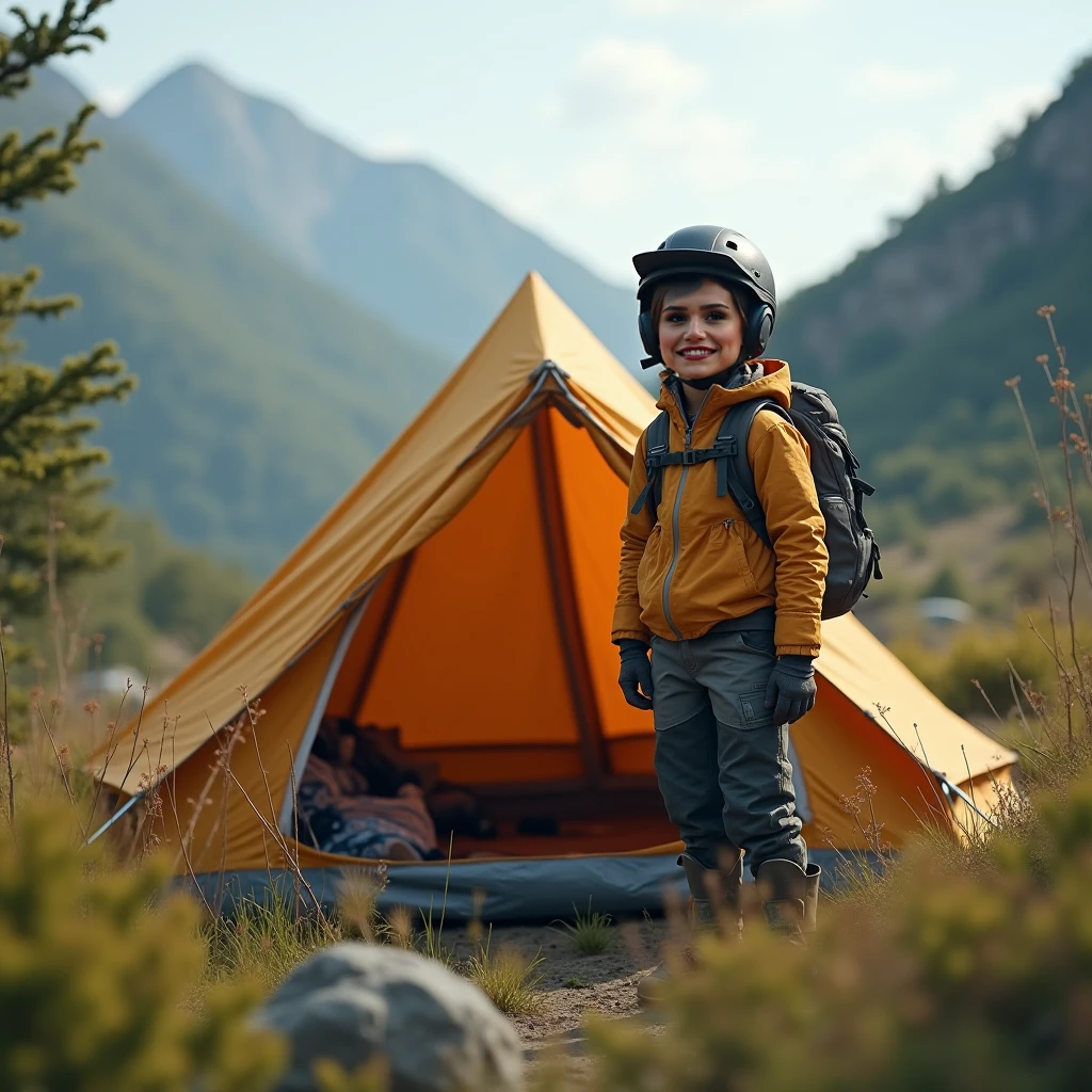 Explorer in camp