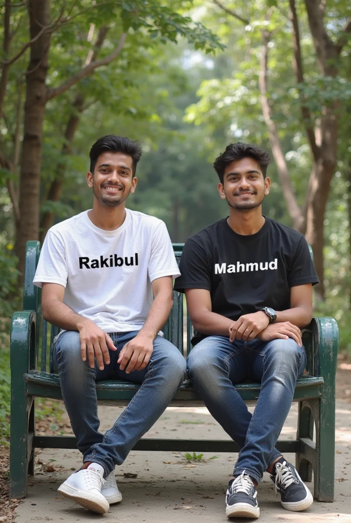 create a 3D realistic image where two boys in Pakistan meeting each other one is black colored wearing t shirt written "Pathan" on it and the other one is white colored wearing a t shirt written "Punjabi" on it, and "We are Pakistani" this slogan on image 