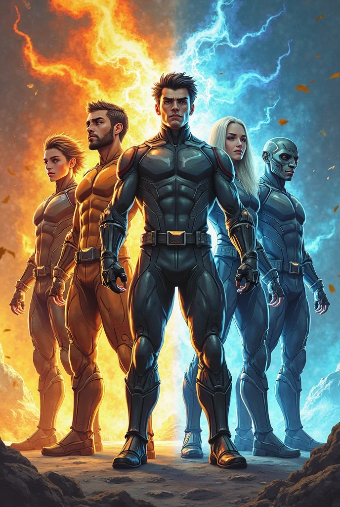 arafed man in a black suit holding a yellow and blue frisbee, adam warlock, dio brando, genos, background artwork, xqc, asgardian, key art, an epic anime of a energy man, johan liebert, hero pose colorful city lighting, human torch, full resolution, → ⃣ spectrum darkness prime, amazing wallpaper, more details