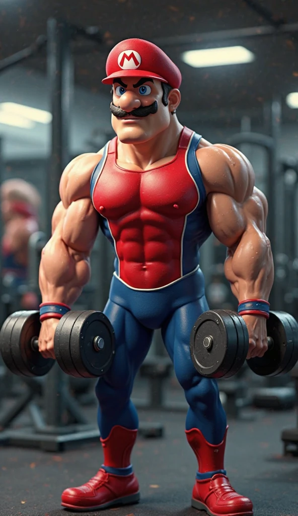 supermario arms strong in the gym