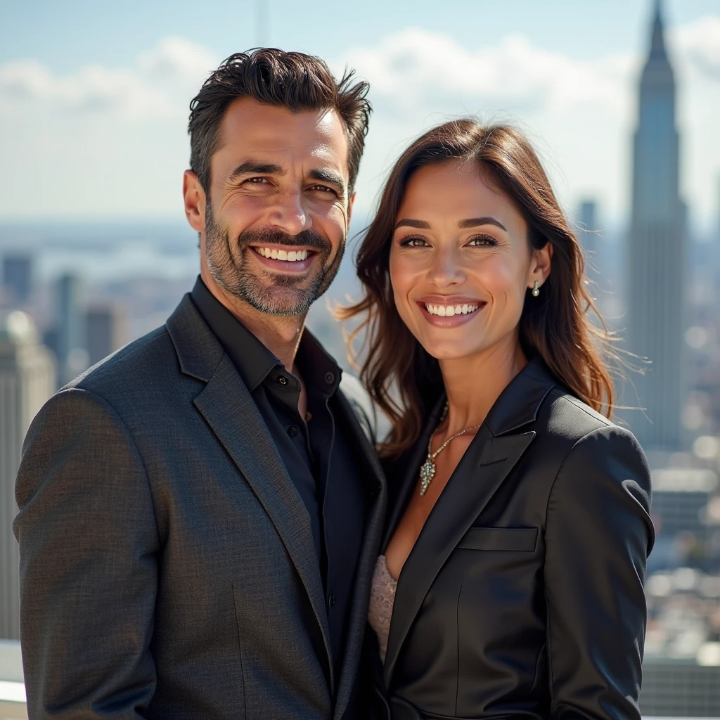 Ayslinn Derbez is 25 years old and Lothar matthäus is 35 years old, she have long hair, they are happy, they are wearing sport clothes, romantic, they are going to hotel, night, romantic