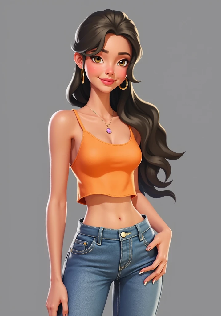  bangladeshi girl, oval shape face, smile, attractive eyes, tight feetings dress, attractive breast, standing, 3d render