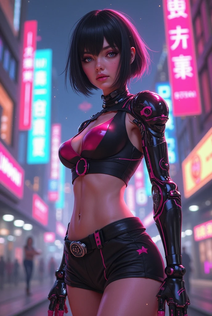 (Masterpiece, best quality:1.2) ,art statue,three dimensional sculpture,something(clay),,hips up ,Realistic 8K,Girl in cyberpunk outfit, sexy punk